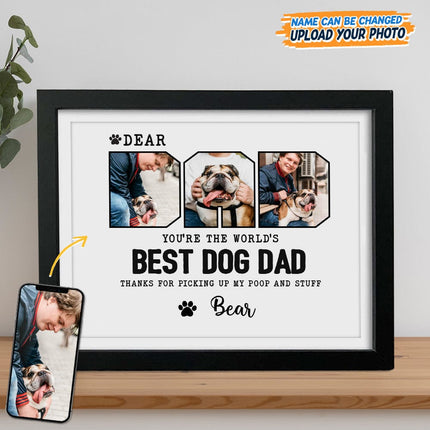 Custom Photo Happy Father's Day Best Dog Dad Picture Frame