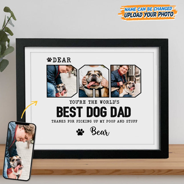 Custom Photo Happy Father's Day Best Dog Dad Picture Frame
