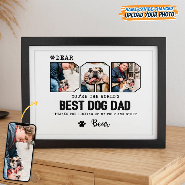 Custom Photo Happy Father's Day Best Dog Dad Picture Frame