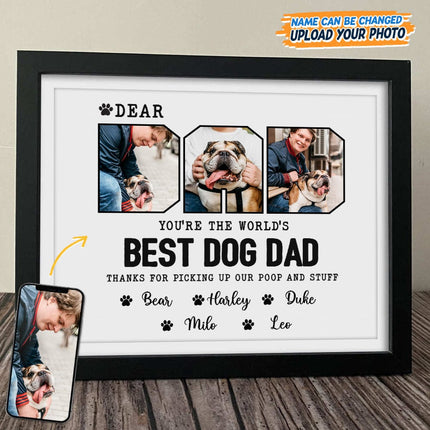 Custom Photo Happy Father's Day Best Dog Dad Picture Frame