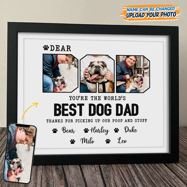 Custom Photo Happy Father's Day Best Dog Dad Picture Frame