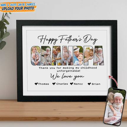 Custom Photo Happy Father's Day Grandpa Picture Frame
