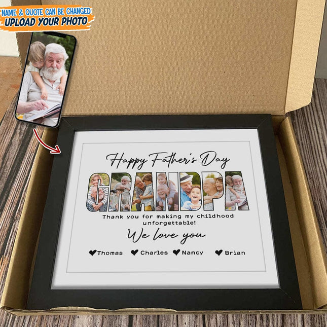Custom Photo Happy Father's Day Grandpa Picture Frame