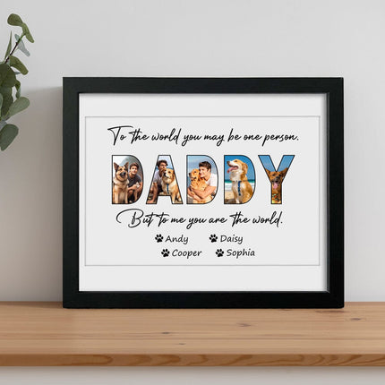 Custom Photo Happy Father's Day To The Best Dog Dad Picture Frame