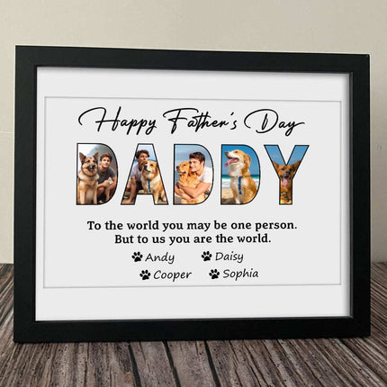 Custom Photo Happy Father's Day To The Best Dog Dad Picture Frame