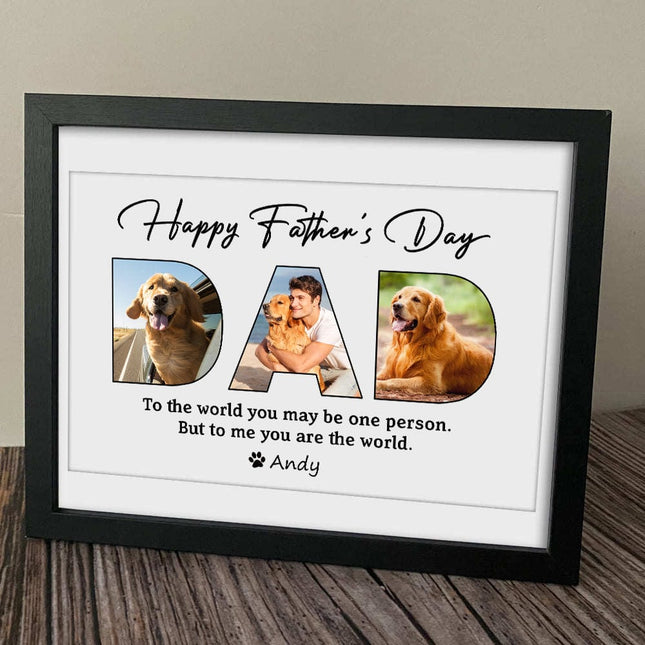 Custom Photo Happy Father's Day To The Best Dog Dad Picture Frame