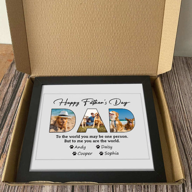 Custom Photo Happy Father's Day To The Best Dog Dad Picture Frame