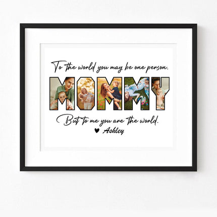 Custom Photo Happy Mother's Day Mom To Us You Are The World Family Picture Frame