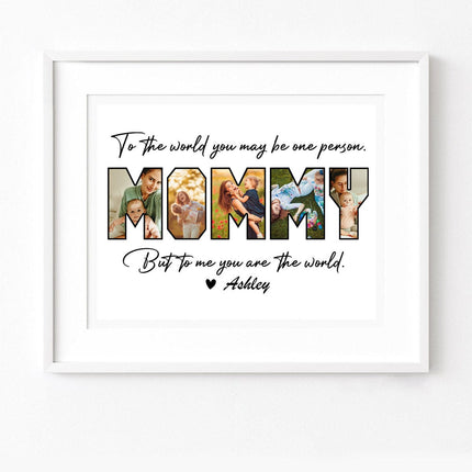 Custom Photo Happy Mother's Day Mom To Us You Are The World Family Picture Frame