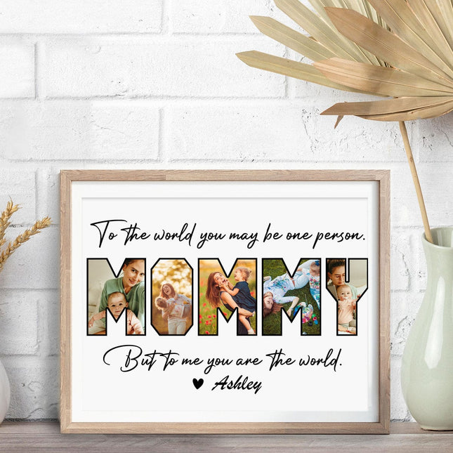 Custom Photo Happy Mother's Day Mom To Us You Are The World Family Picture Frame