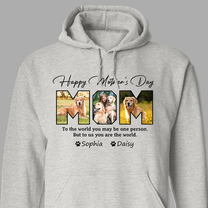 Custom Photo Happy Mother's Day To Dog Mom Bright Shirt