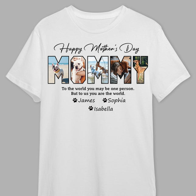 Custom Photo Happy Mother's Day To Dog Mom Bright Shirt