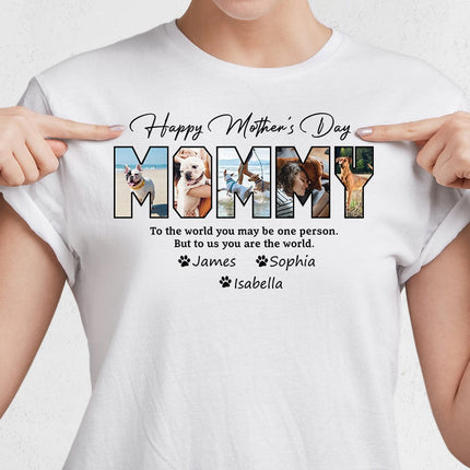 Custom Photo Happy Mother's Day To Dog Mom Bright Shirt
