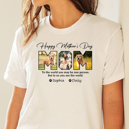 Custom Photo Happy Mother's Day To Dog Mom Bright Shirt