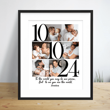 Custom Photo To Me You Are The World Father's Day Picture Frame