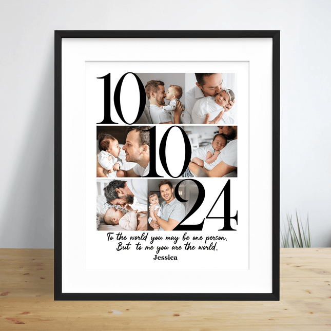 Custom Photo To Me You Are The World Father's Day Picture Frame