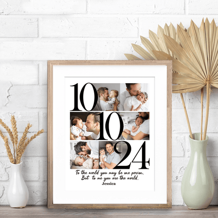 Custom Photo To Me You Are The World Father's Day Picture Frame