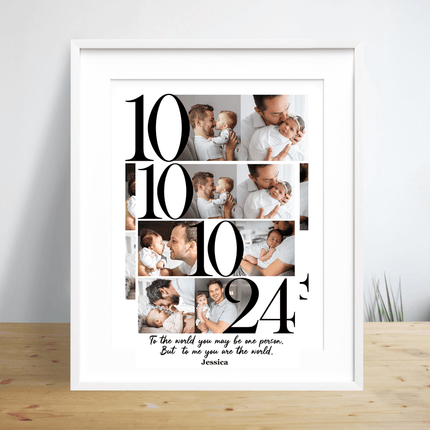 Custom Photo To Me You Are The World Father's Day Picture Frame