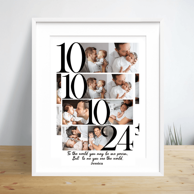 Custom Photo To Me You Are The World Father's Day Picture Frame