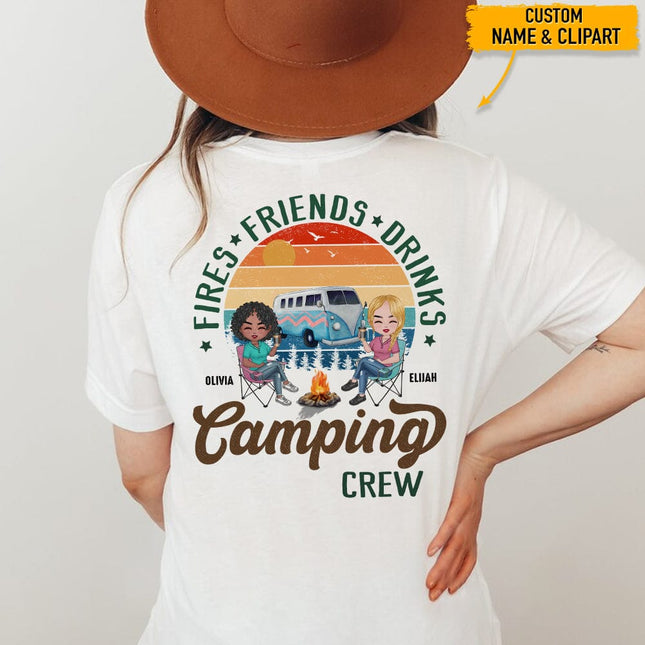 Fires Friend And Drink Back Camping Shirt