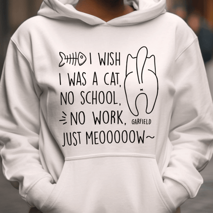 I Wish I Was A Cat No School No Work Just Meooow Shirt Personalized Gift