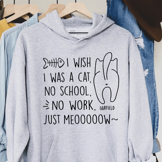 I Wish I Was A Cat No School No Work Just Meooow Shirt Personalized Gift