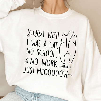 I Wish I Was A Cat No School No Work Just Meooow Shirt Personalized Gift