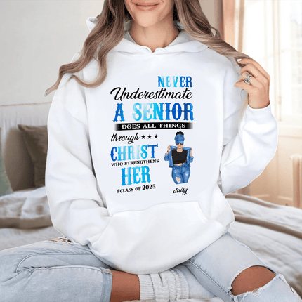 Never Underestimate A Senior Graduation Shirt, Back To School Gift