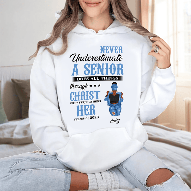 Never Underestimate A Senior Graduation Shirt, Back To School Gift