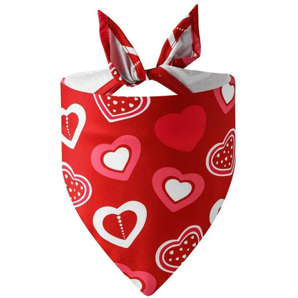 Love-heart Pattern Pet Dog Triangle Scarf