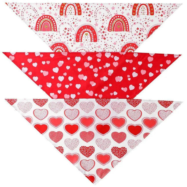 Love-heart Pattern Pet Dog Triangle Scarf