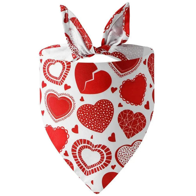 Love-heart Pattern Pet Dog Triangle Scarf