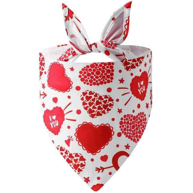 Love-heart Pattern Pet Dog Triangle Scarf
