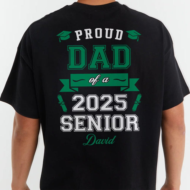 Proud Mom Of A Graduate Personalized Custom Backside Graduation Senior Shirt