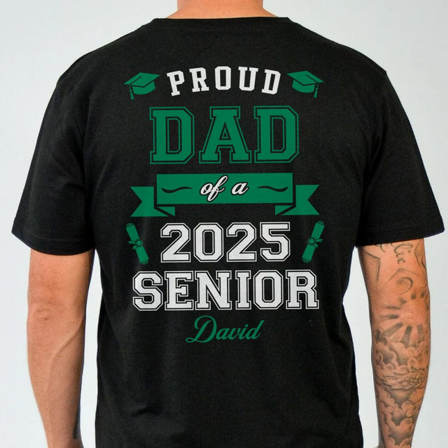 Proud Mom Of A Graduate Personalized Custom Backside Graduation Senior Shirt