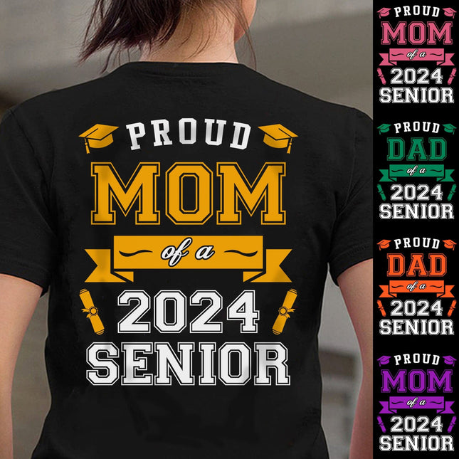 Proud Mom Of A Graduate Personalized Custom Backside Graduation Senior Shirt