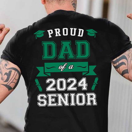 Proud Mom Of A Graduate Personalized Custom Backside Graduation Senior Shirt