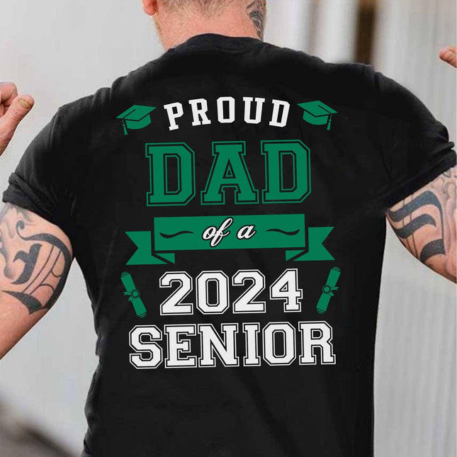 Proud Mom Of A Graduate Personalized Custom Backside Graduation Senior Shirt