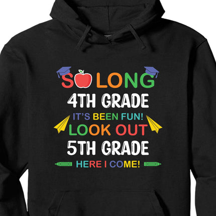 So Long Kindergarten First Grade Second Grade PreK Third Grade Back To School Personalized Custom Shirt