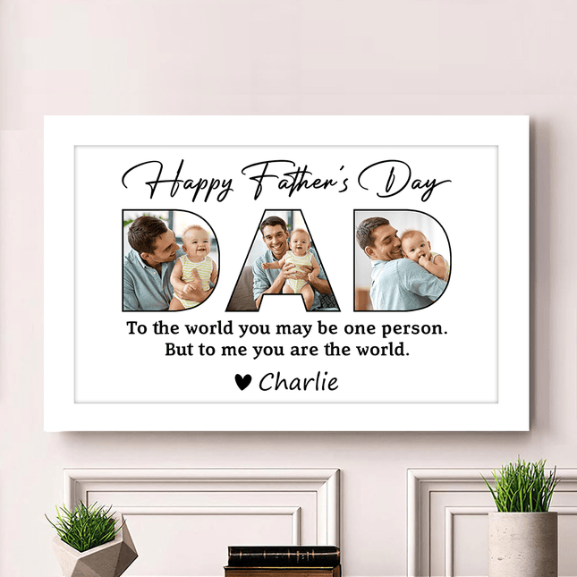 Upload Photo Happy Father's Day Picture Frame Poster