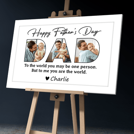 Upload Photo Happy Father's Day Picture Frame Poster