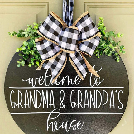 Welcome to Grandpa & Grandma's House Door Hanger, Door Sign Gift For Family