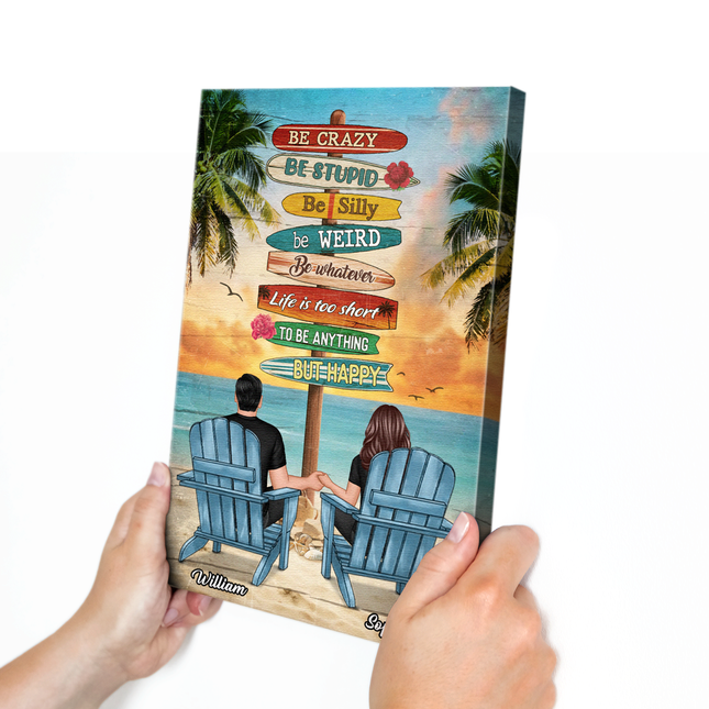 Summer Beach Personalized Customized Canvas Home Decoration Gift For Couple