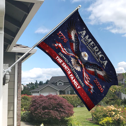 Personalized Eagle America 250th Birthday House Flag CH07