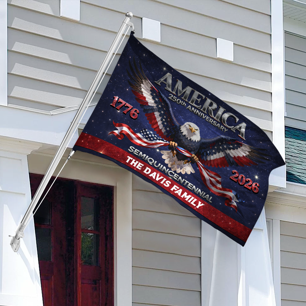 Personalized Eagle America 250th Birthday House Flag CH07