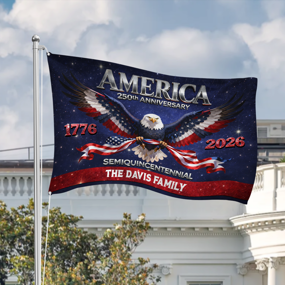 Personalized Eagle America 250th Birthday House Flag CH07