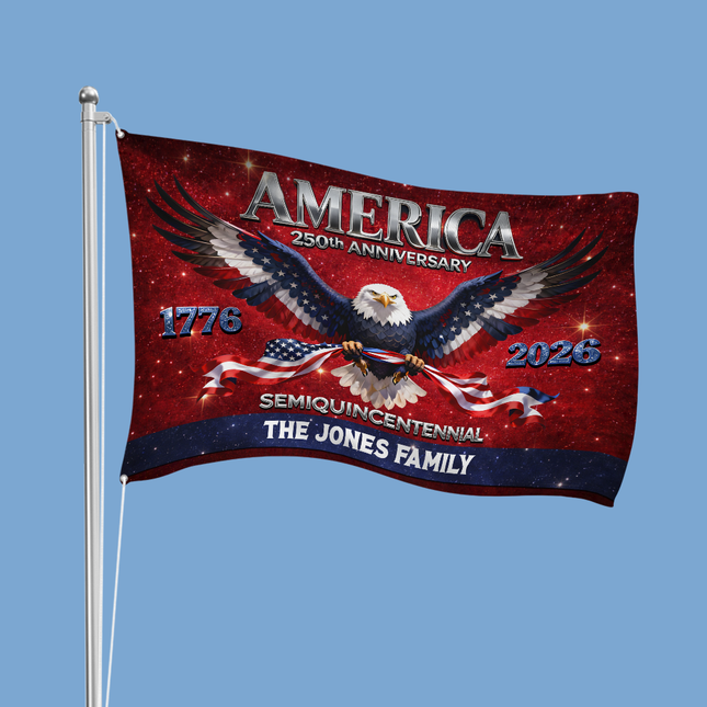 Personalized Eagle America 250th Birthday House Flag CH07