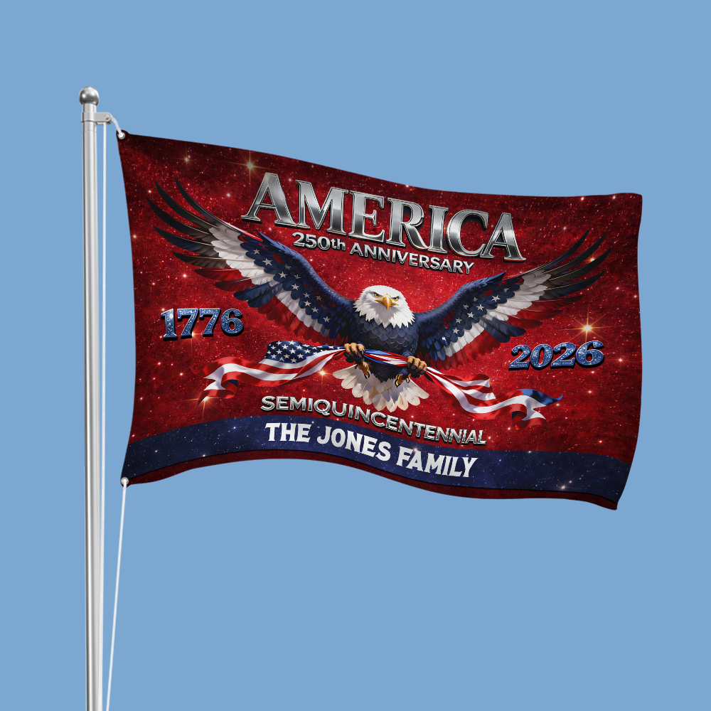 Personalized Eagle America 250th Birthday House Flag CH07