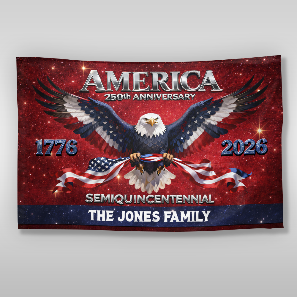 Personalized Eagle America 250th Birthday House Flag CH07