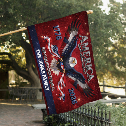 Personalized Eagle America 250th Birthday House Flag CH07